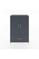 Hyperion Dolap Tek Raflı Tek Çekmeceli Tek Askılı 88x44x134 Antrasit-Antrasit