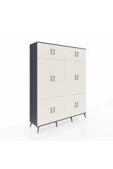 Hyperion Gardrop 10 Raflı 12 Kapaklı 2 Askılı 176x44x221 Antrasit-Aytaşı/Antrasit