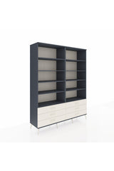 Hyperion Gardrop 10 Raflı 6 Çekmeceli 176x44x221 Antrasit-Antrasit/Aytaşı
