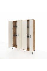 Hyperion Gardrop 4 Raflı 4 Kapaklı 4 Askılı 176x44x221 Çam-Aytaşı/Antrasit
