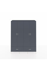 Hyperion Gardrop 6 Raflı 2 Çekmeceli 2 Askılı 176x44x221 Antrasit-Antrasit