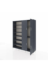 Hyperion Gardrop 8 Raflı 4 Kapaklı 2 Askılı 176x44x221 Antrasit-Antrasit