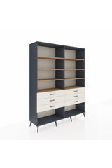 Hyperion Gardrop 8 Raflı 6 Çekmeceli 176x44x221 Antrasit-Çam/Aytaşı