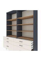 Hyperion Gardrop 8 Raflı 6 Çekmeceli 176x44x221 Antrasit-Çam/Aytaşı