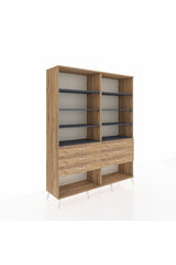 Hyperion Gardrop 8 Raflı 6 Çekmeceli 176x44x221 Çam-Antrasit/Çam