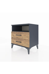 Hyperion Komodin Tek Raflı 2 Çekmeceli 60x44x64 Antrasit-Çam