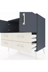 Hyperion Şifonyer 2 Raflı 4 Çekmeceli 2 Kapaklı 88x44x80 Antrasit-Antrasit/Aytaşı