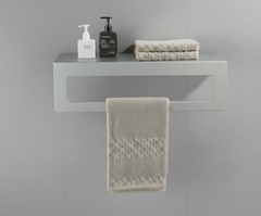 Açık Gri Galvaniz Havlu Askılı Banyo Rafı | Rehome