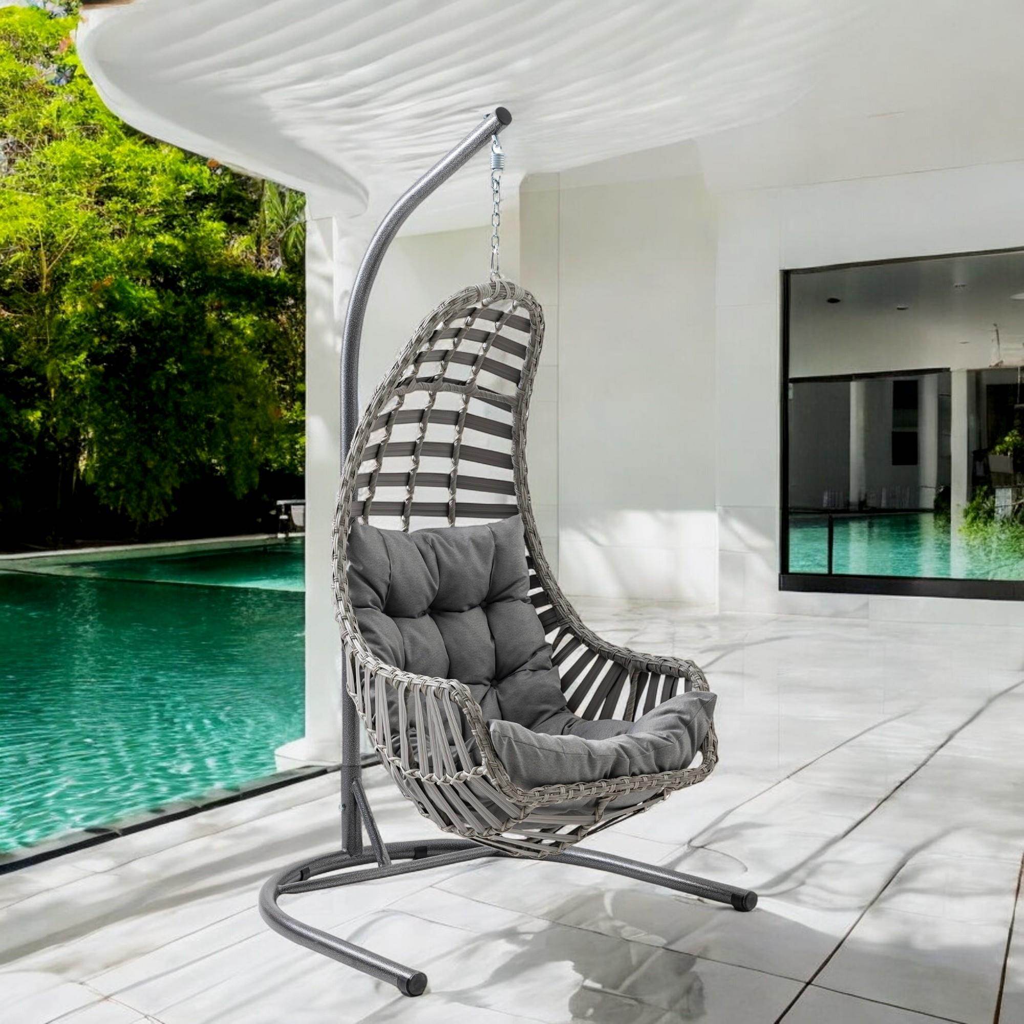 Datça | Tekli Rattan Bahçe Salıncağı | Rehome Balkon Salıncağı
