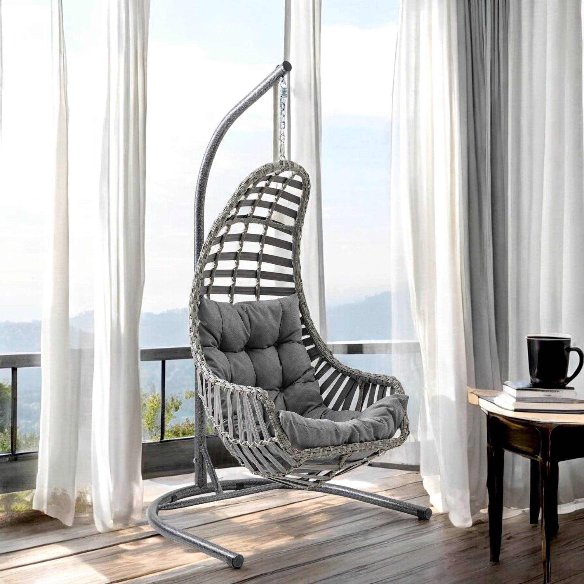 Datça | Tekli Rattan Bahçe Salıncağı | Rehome Balkon Salıncağı