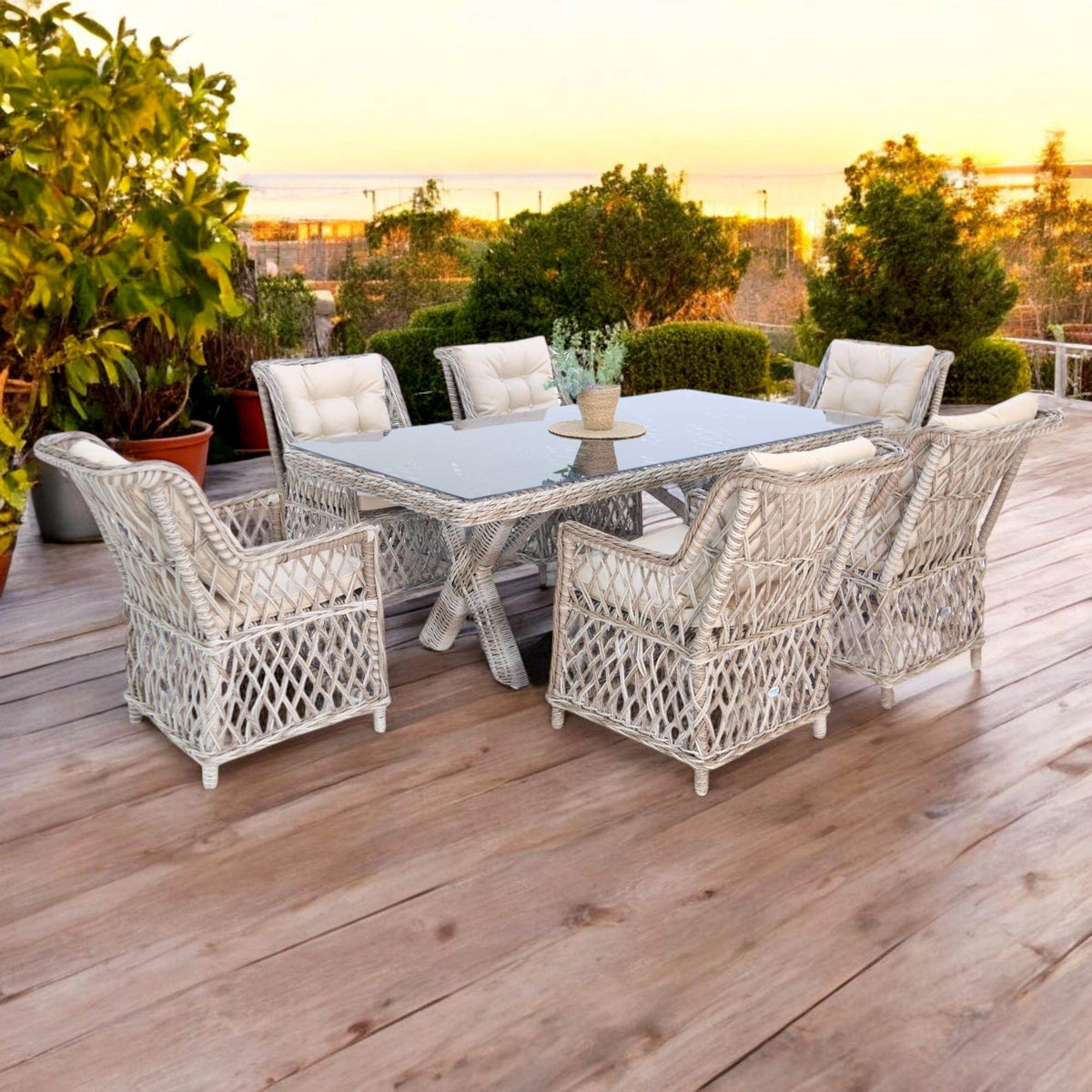 Alaska | Rehome 100x200 Rattan Bahçe Masa Takımı | 43