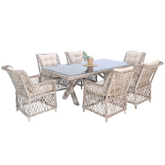 Alaska | Rehome 100x200 Rattan Bahçe Masa Takımı | 43