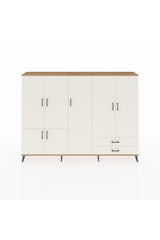 Arges Dolap 12 Raflı 2 Çekmeceli 7 Kapaklı 220x30x163 Çam-Aytaşı