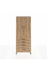 Arges Dolap 2 Raflı 4 Çekmeceli Tek Askılı 88x30x221 Aytaşı-Çam