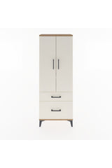 Arges Dolap 3 Raflı 2 Çekmeceli 2 Kapaklı 60x30x163 Çam-Aytaşı