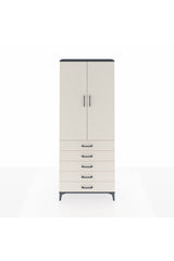 Arges Dolap 3 Raflı 5 Çekmeceli 2 Kapaklı 88x30x221 Antrasit-Aytaşı
