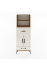 Arges Dolap 4 Raflı 2 Çekmeceli 2 Kapaklı 60x30x163 Çam-Aytaşı