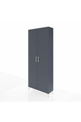 Arges Dolap 4 Raflı 2 Kapaklı 88x30x221 Antrasit-Antrasit