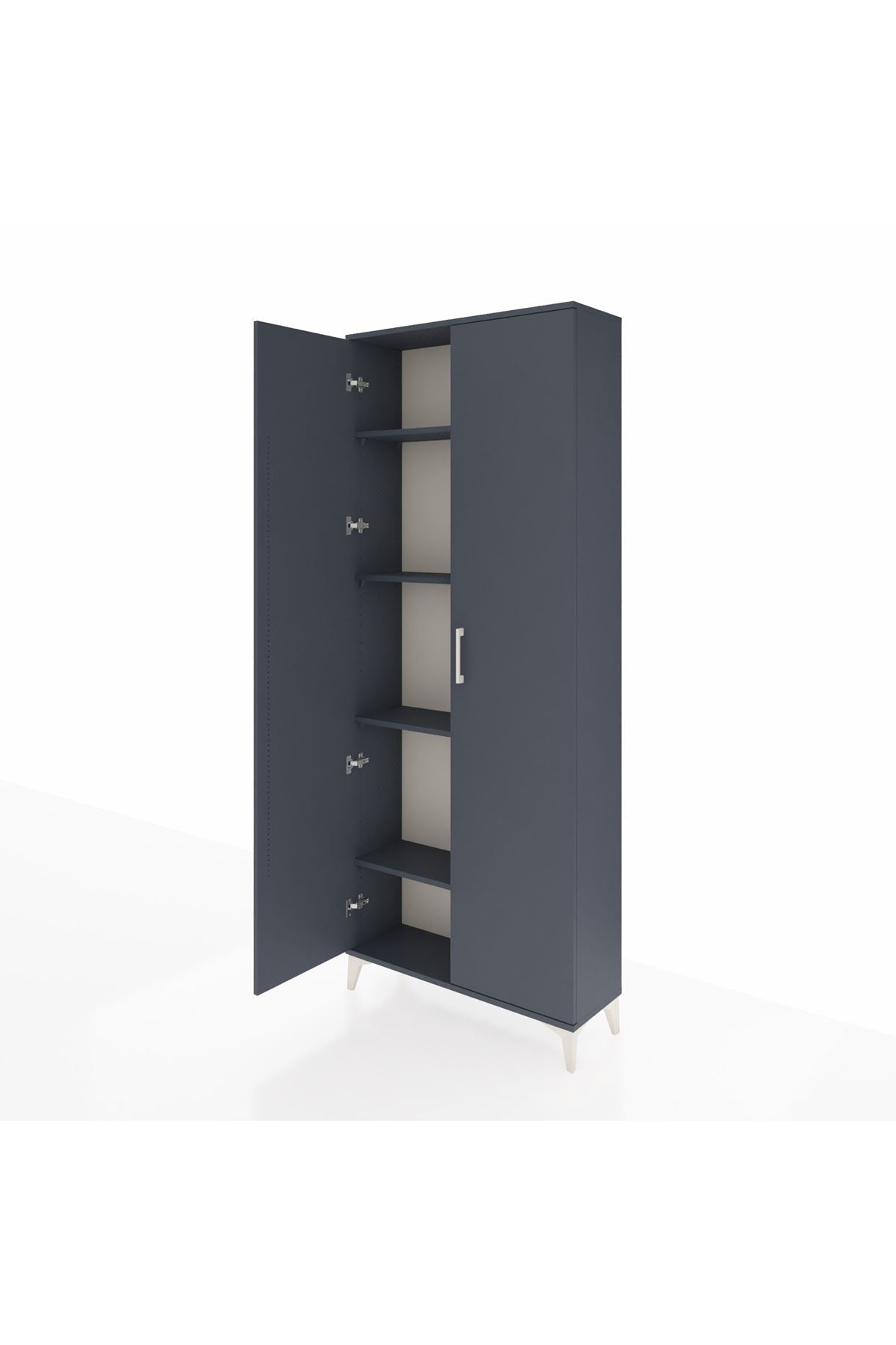 Arges Dolap 4 Raflı 2 Kapaklı 88x30x221 Antrasit-Antrasit