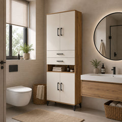 Arges Dolap 5 Raflı 2 Çekmeceli 4 Kapaklı 88x30x221 Çam-Aytaşı