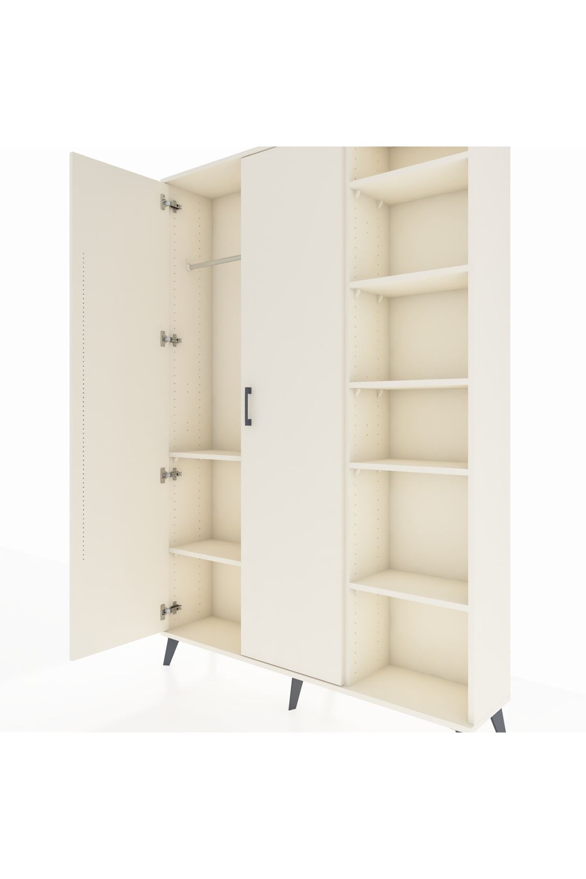 Arges Gardrop 7 Raflı 2 Kapaklı Tek Askılı 132x30x195 Aytaşı-Aytaşı