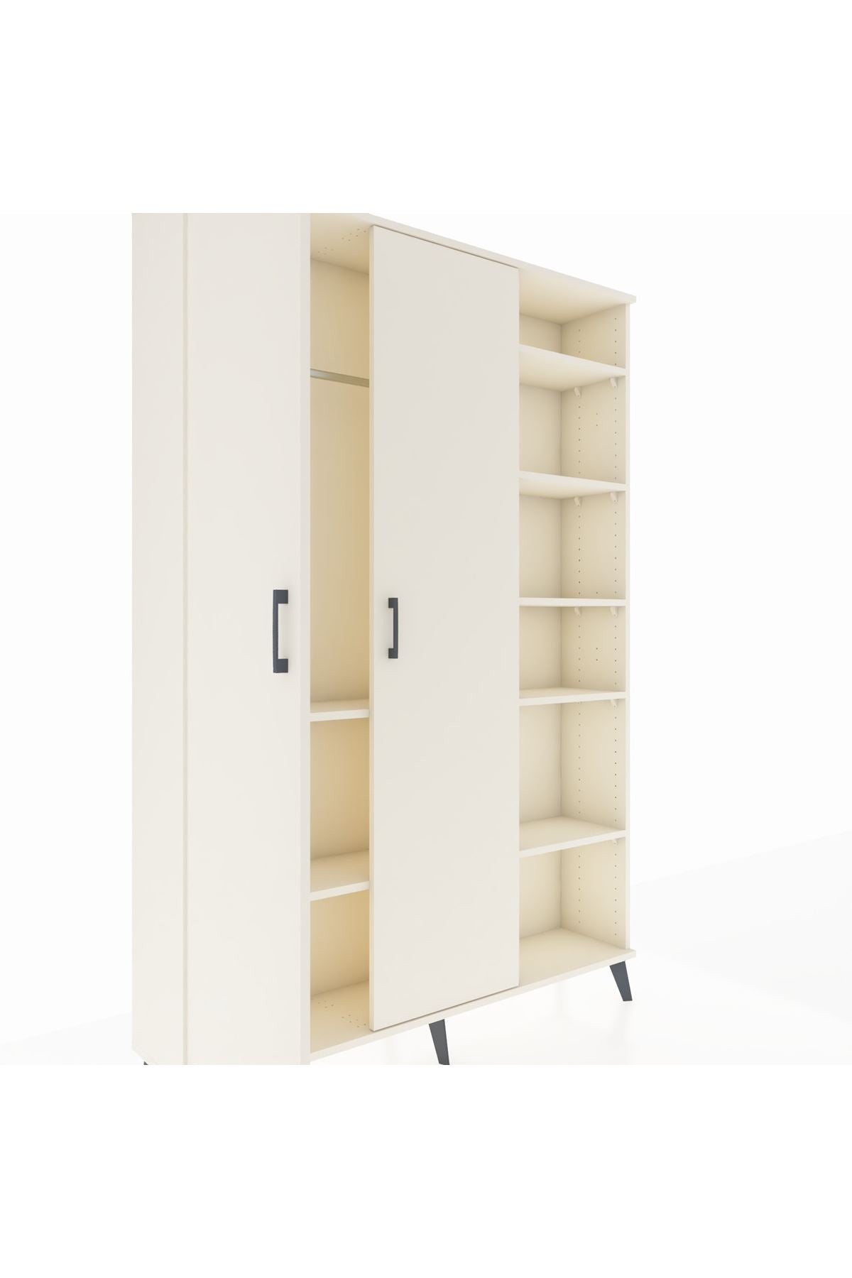 Arges Gardrop 7 Raflı 2 Kapaklı Tek Askılı 132x30x195 Aytaşı-Aytaşı