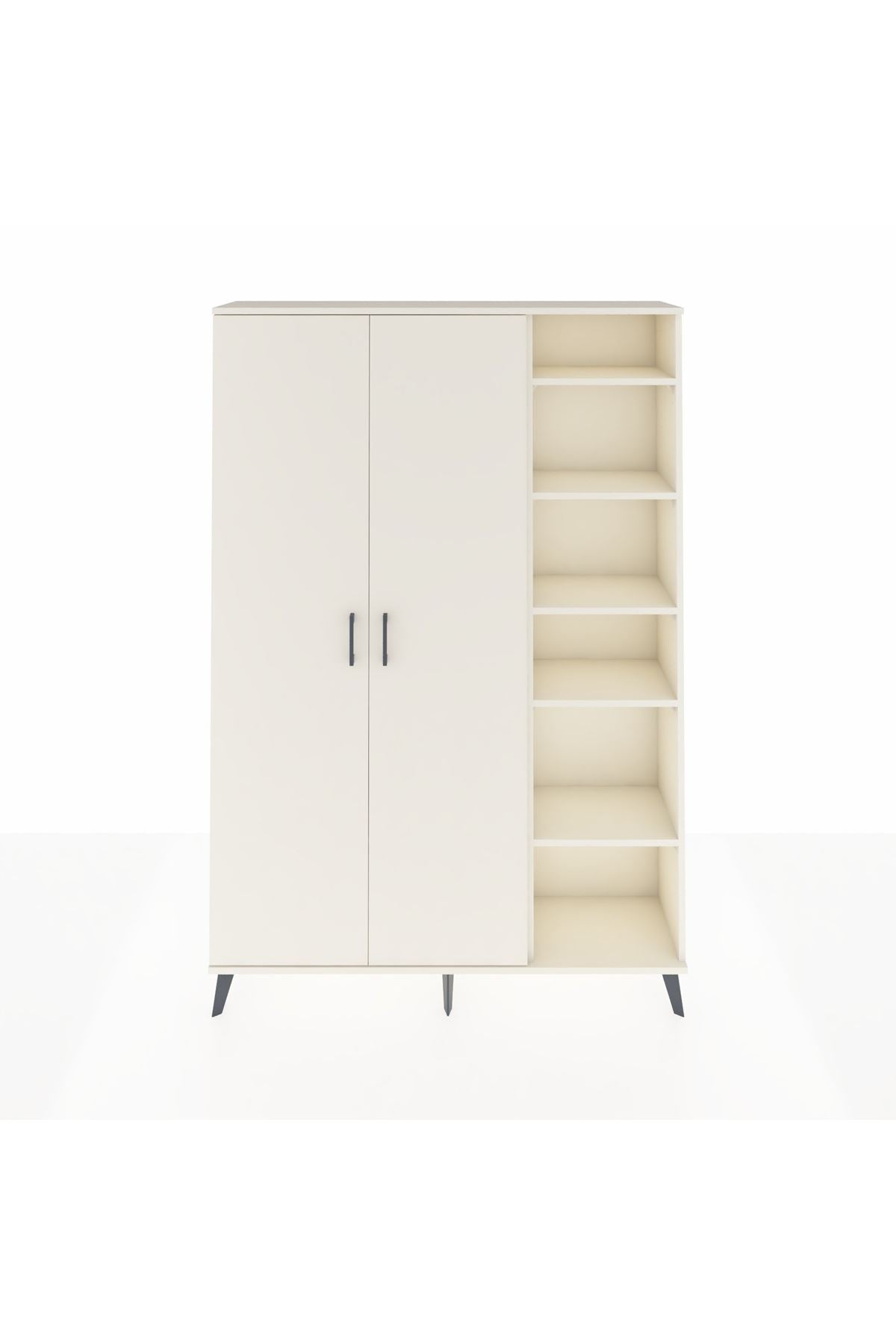Arges Gardrop 7 Raflı 2 Kapaklı Tek Askılı 132x30x195 Aytaşı-Aytaşı