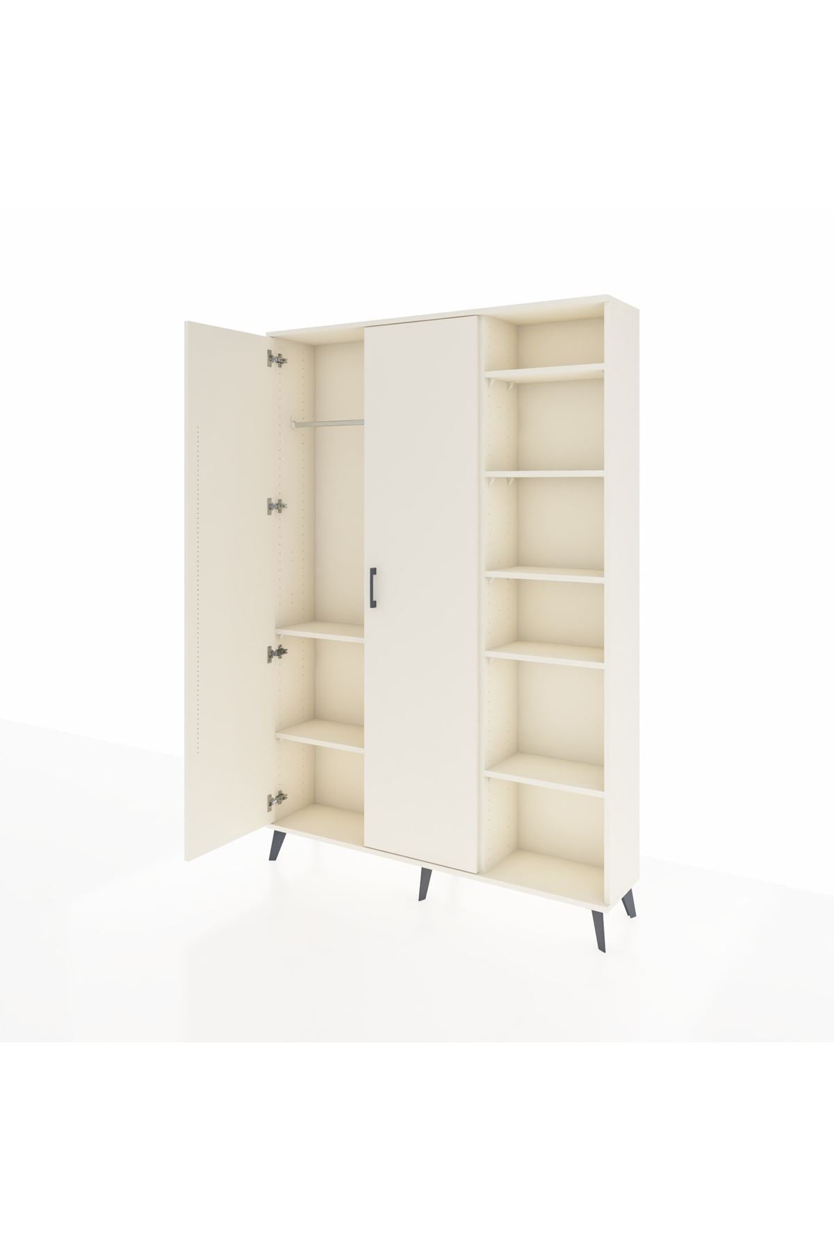 Arges Gardrop 7 Raflı 2 Kapaklı Tek Askılı 132x30x195 Aytaşı-Aytaşı