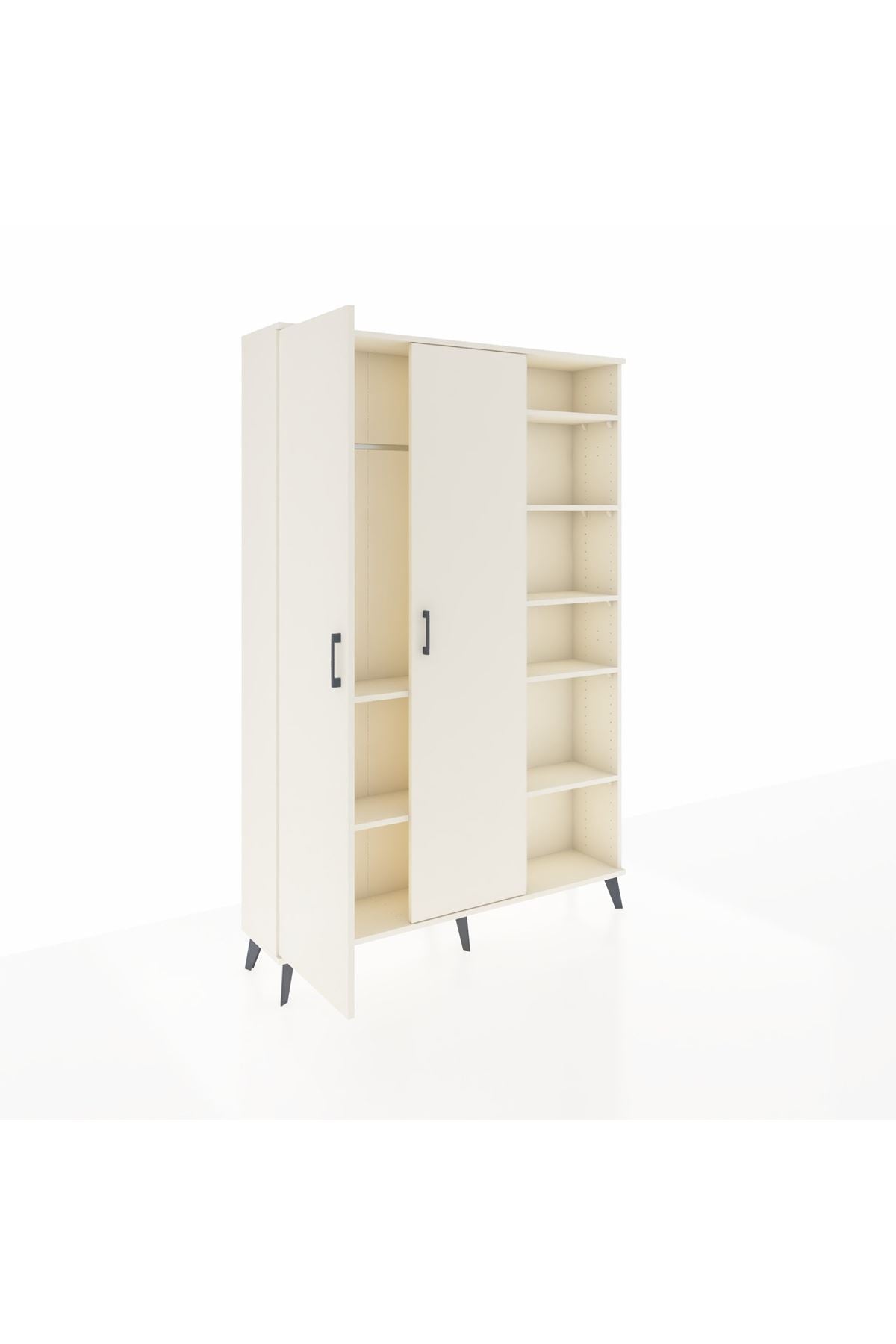 Arges Gardrop 7 Raflı 2 Kapaklı Tek Askılı 132x30x195 Aytaşı-Aytaşı