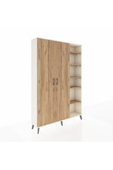 Arges Gardrop 7 Raflı 2 Kapaklı Tek Askılı 132x30x195 Aytaşı-Çam