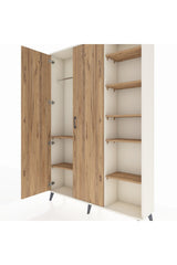 Arges Gardrop 7 Raflı 2 Kapaklı Tek Askılı 132x30x195 Aytaşı-Çam