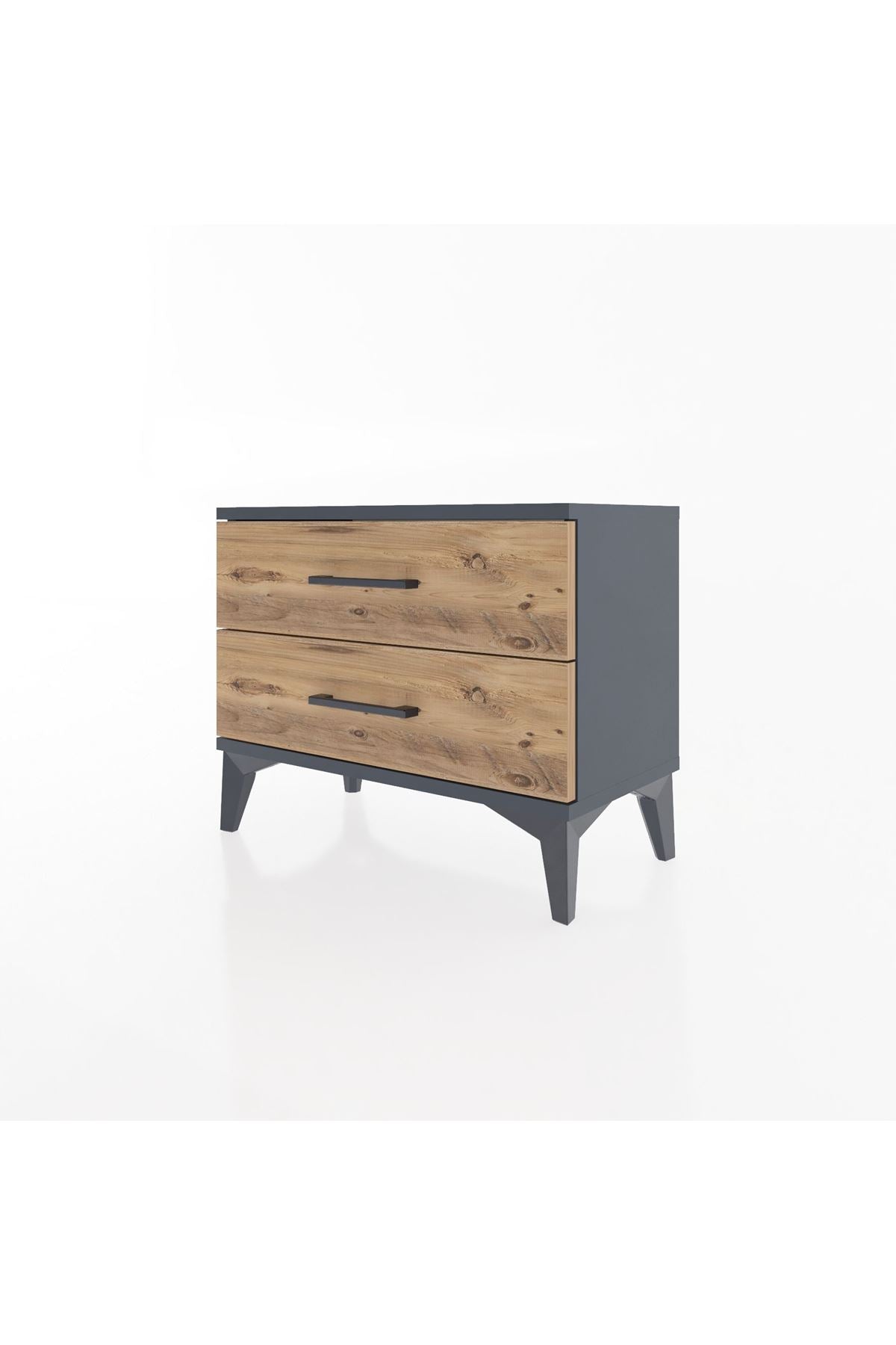Arges Komodin 2 Çekmeceli 60x30x48 Antrasit-Çam