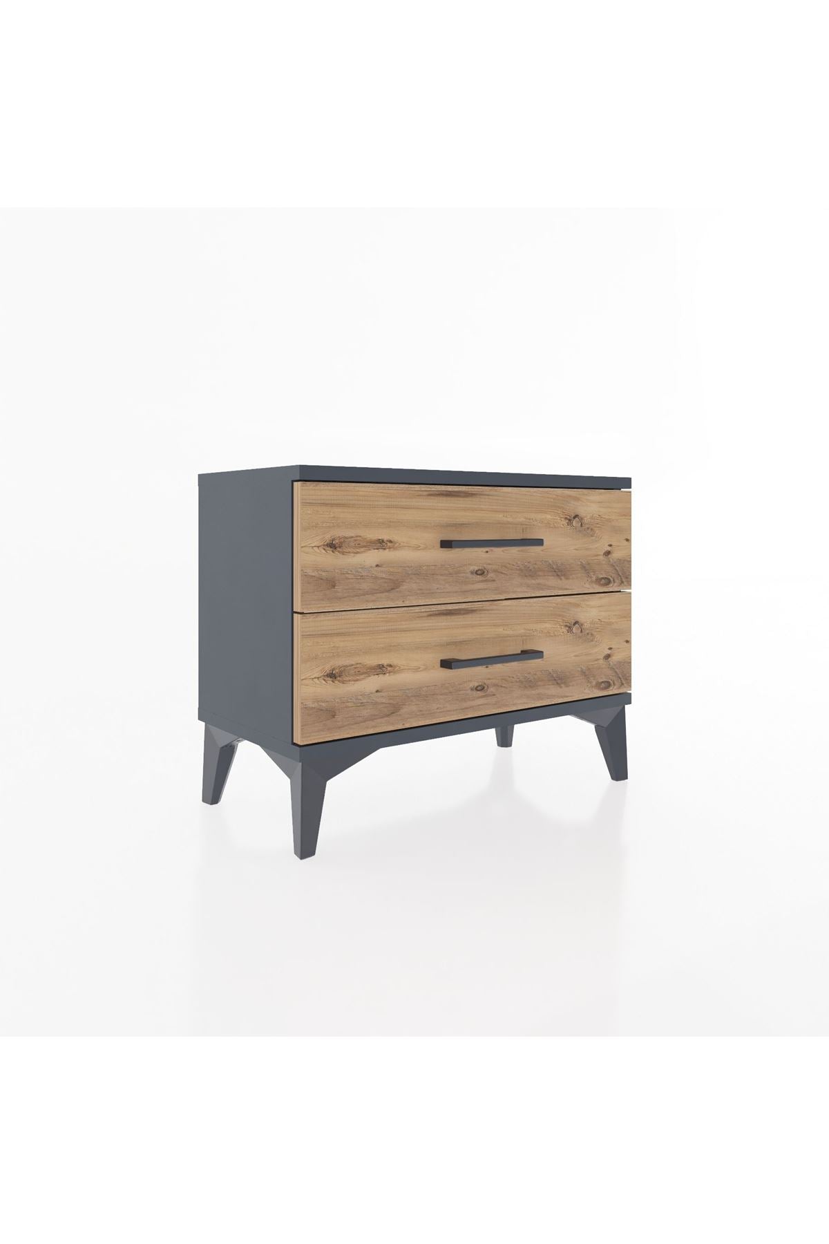 Arges Komodin 2 Çekmeceli 60x30x48 Antrasit-Çam