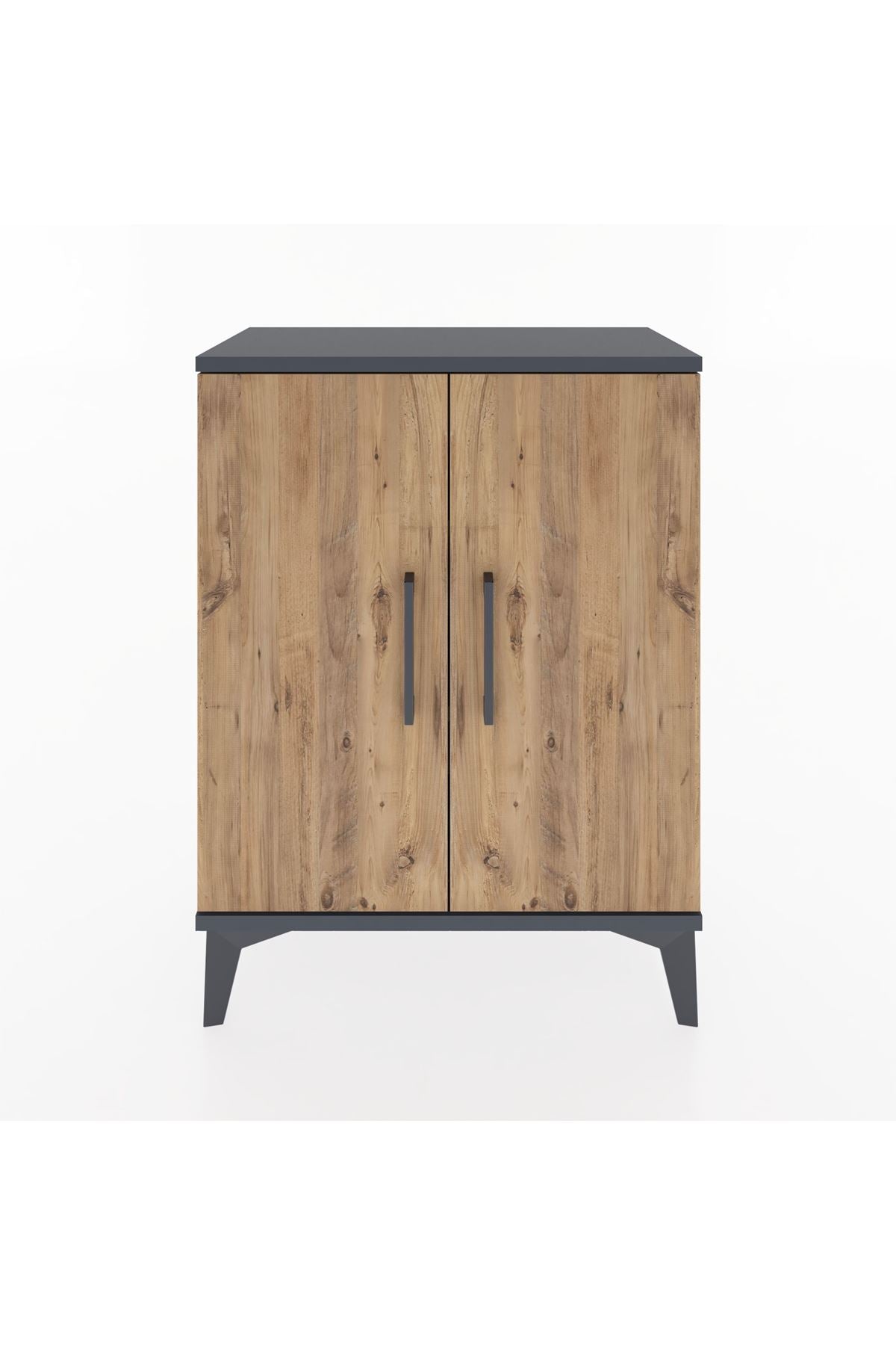 Arges Komodin 2 Raflı 2 Kapaklı 60x30x80 Antrasit-Çam