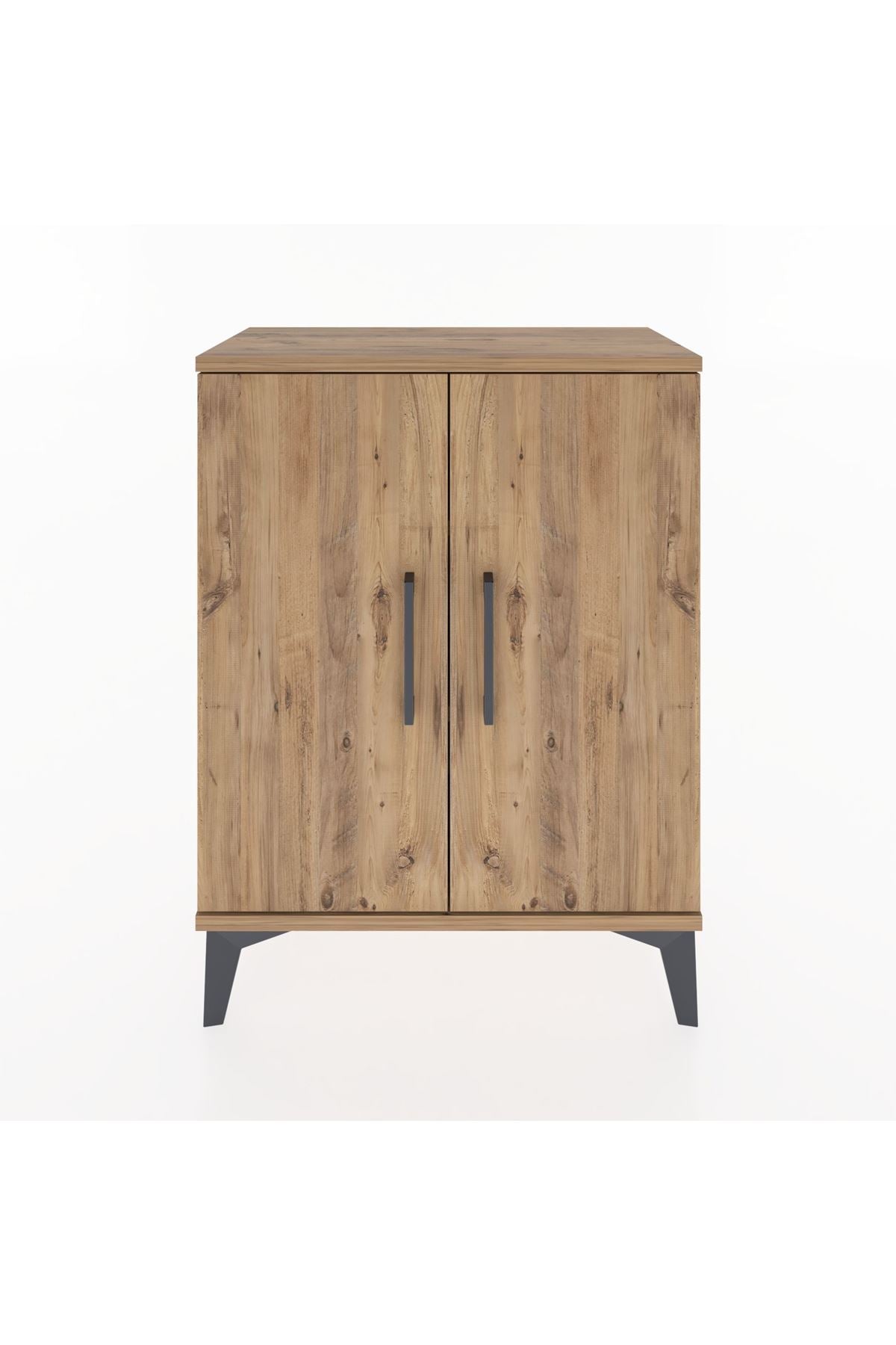 Arges Komodin 2 Raflı 2 Kapaklı 60x30x80 Çam-Çam
