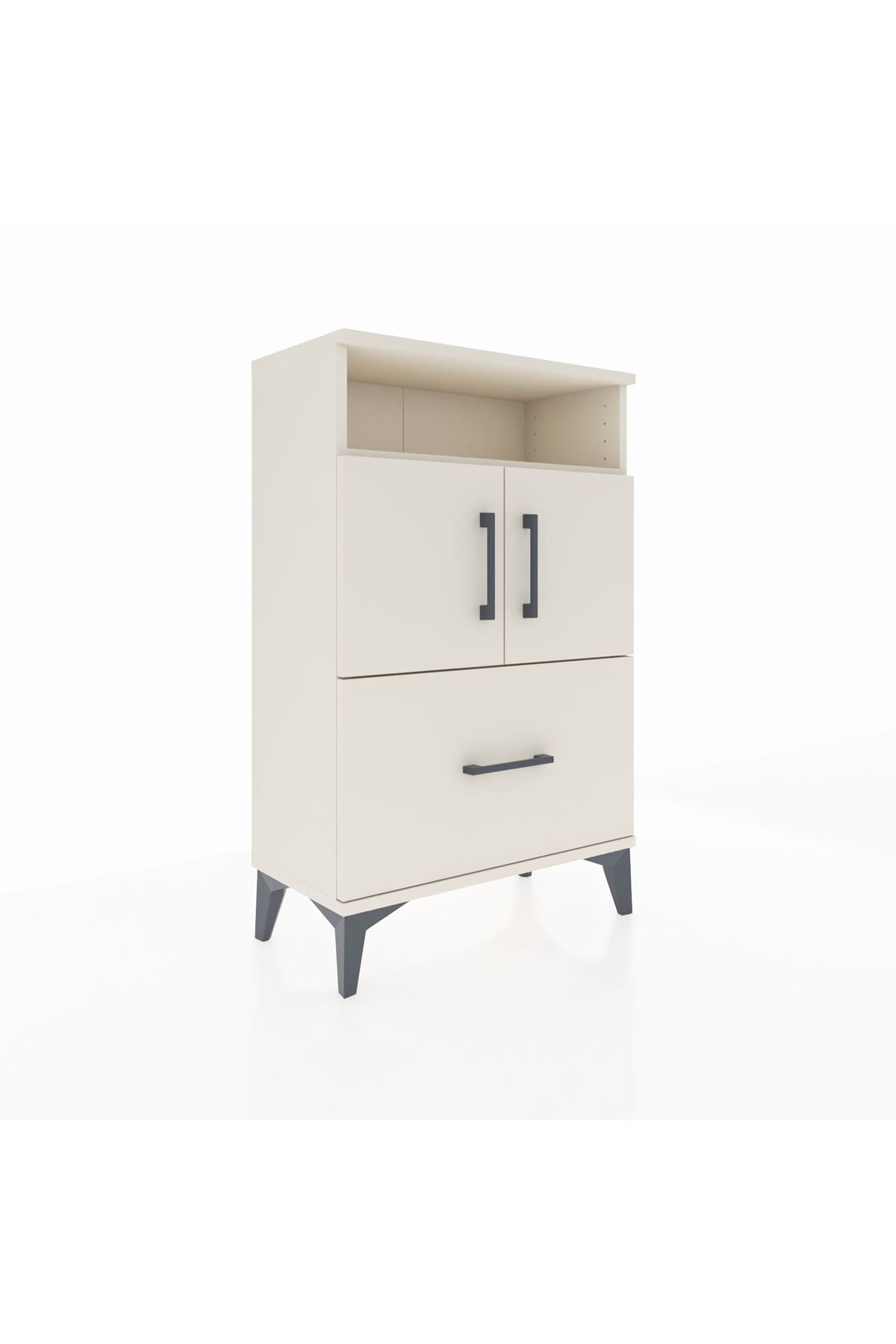 Arges Komodin 2 Raflı Tek Çekmeceli 2 Kapaklı 60x30x96 Aytaşı-Aytaşı