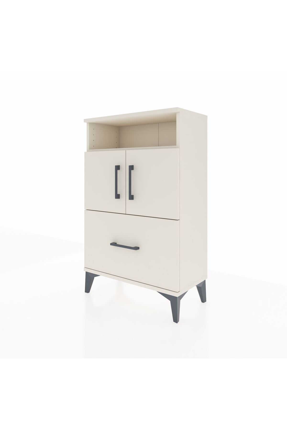 Arges Komodin 2 Raflı Tek Çekmeceli 2 Kapaklı 60x30x96 Aytaşı-Aytaşı