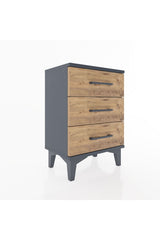 Arges Komodin 3 Çekmeceli 44x30x64 Antrasit-Çam