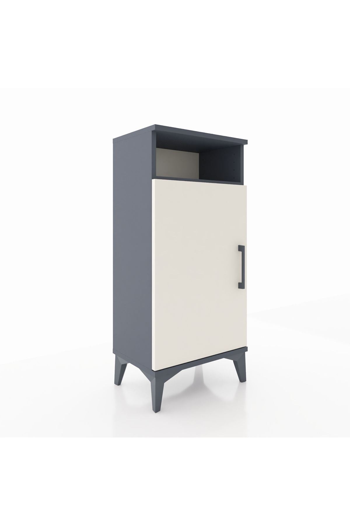 Arges Komodin 3 Raflı Tek Kapaklı 44x30x96 Antrasit-Aytaşı