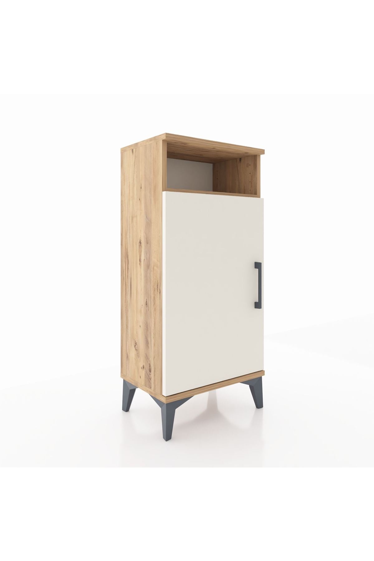 Arges Komodin 3 Raflı Tek Kapaklı 44x30x96 Çam-Aytaşı