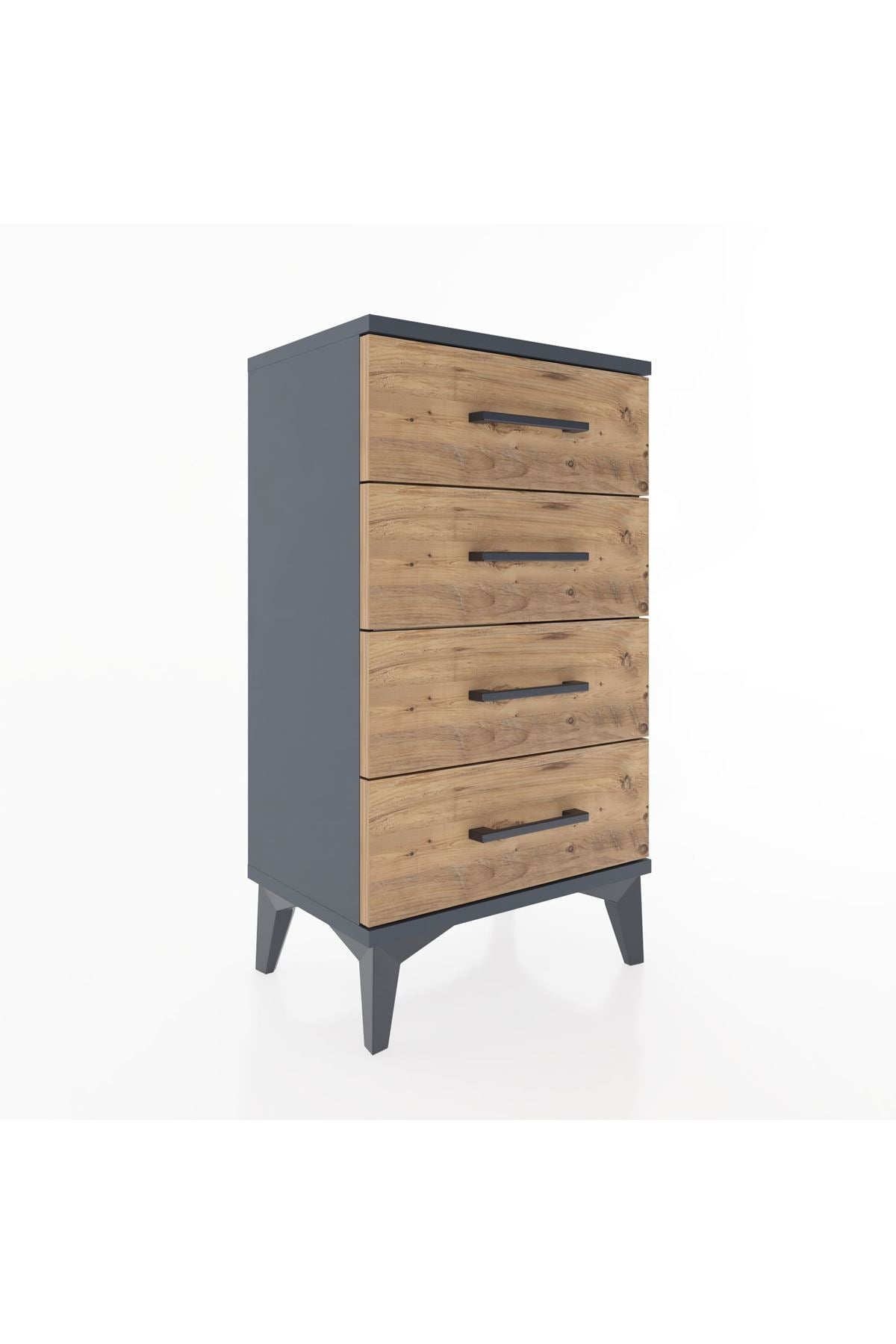 Arges Komodin 4 Çekmeceli 44x30x80 Antrasit-Çam