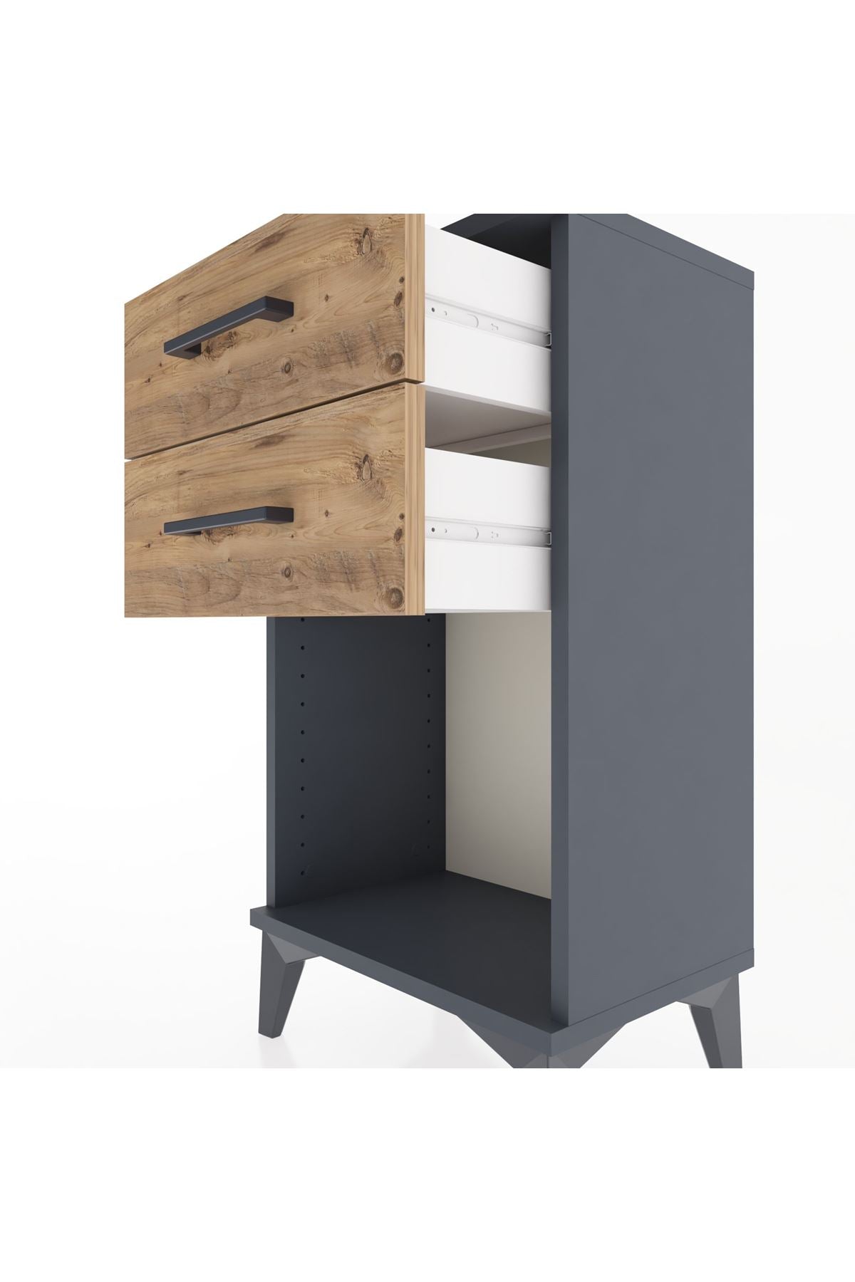 Arges Komodin 4 Çekmeceli 44x30x80 Antrasit-Çam
