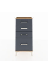 Arges Komodin 4 Çekmeceli 44x30x96 Çam-Antrasit
