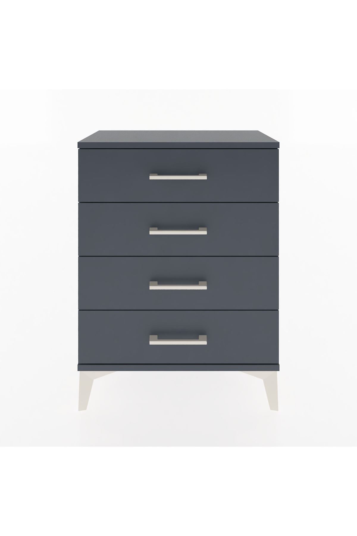 Arges Komodin 4 Çekmeceli 60x30x80 Antrasit-Antrasit