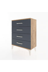 Arges Komodin 4 Çekmeceli 60x30x80 Çam-Antrasit