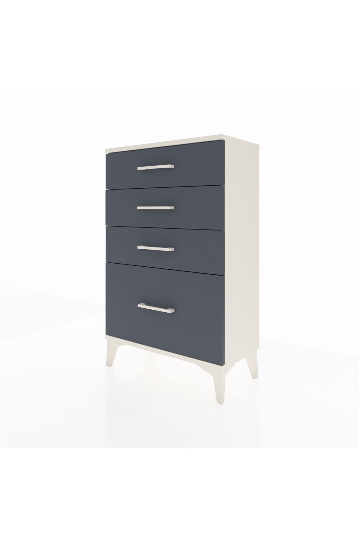 Arges Komodin 4 Çekmeceli 60x30x96 Aytaşı-Antrasit