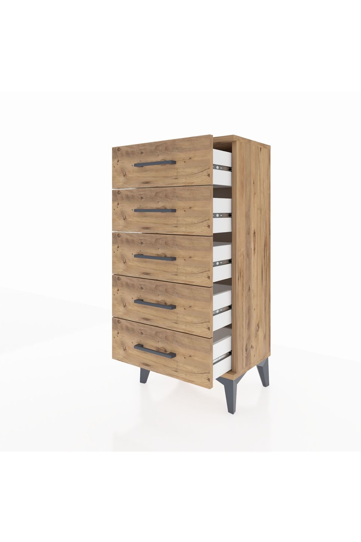 Arges Komodin 5 Çekmeceli 44x30x96 Çam-Çam