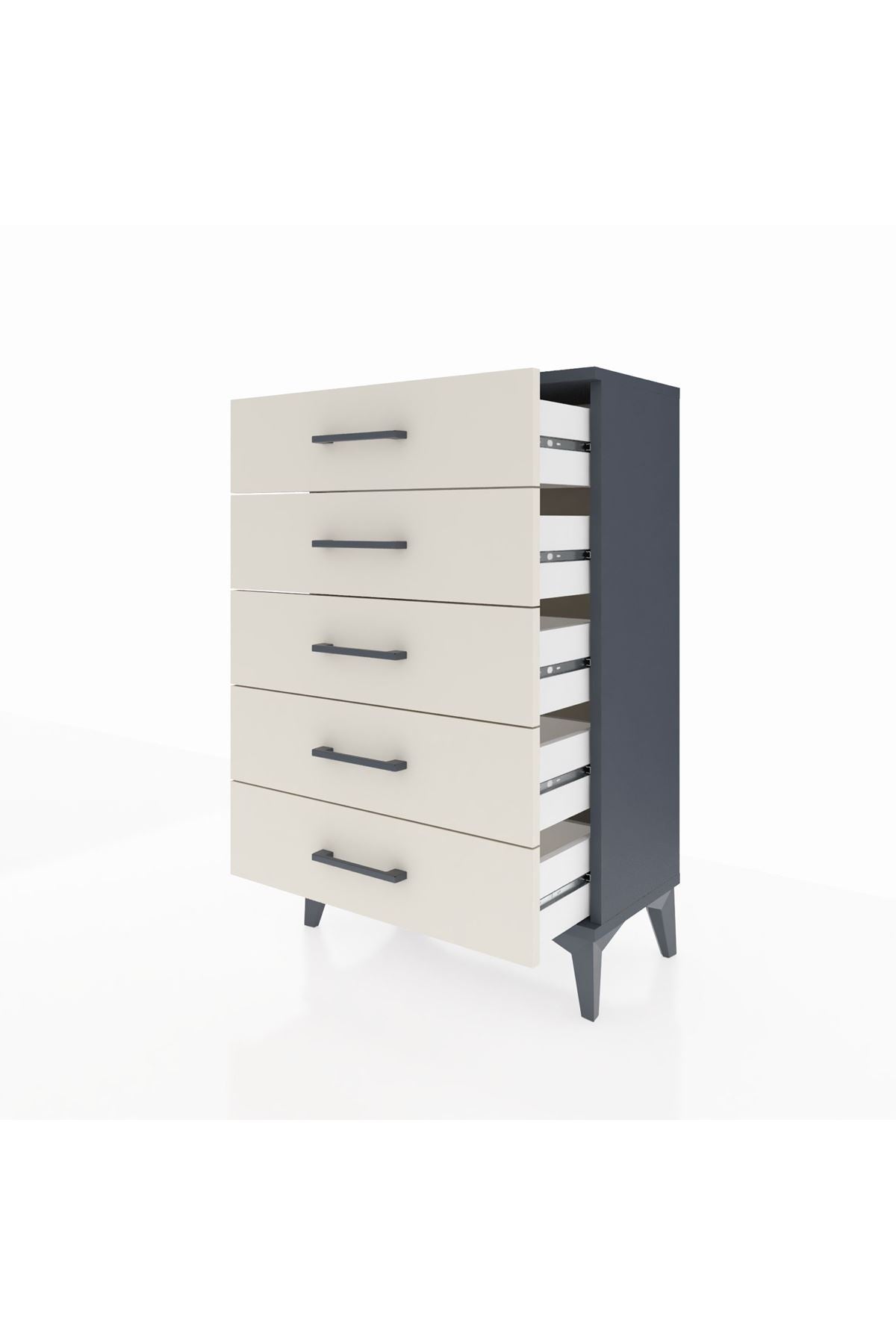 Arges Komodin 5 Çekmeceli 60x30x96 Antrasit-Aytaşı