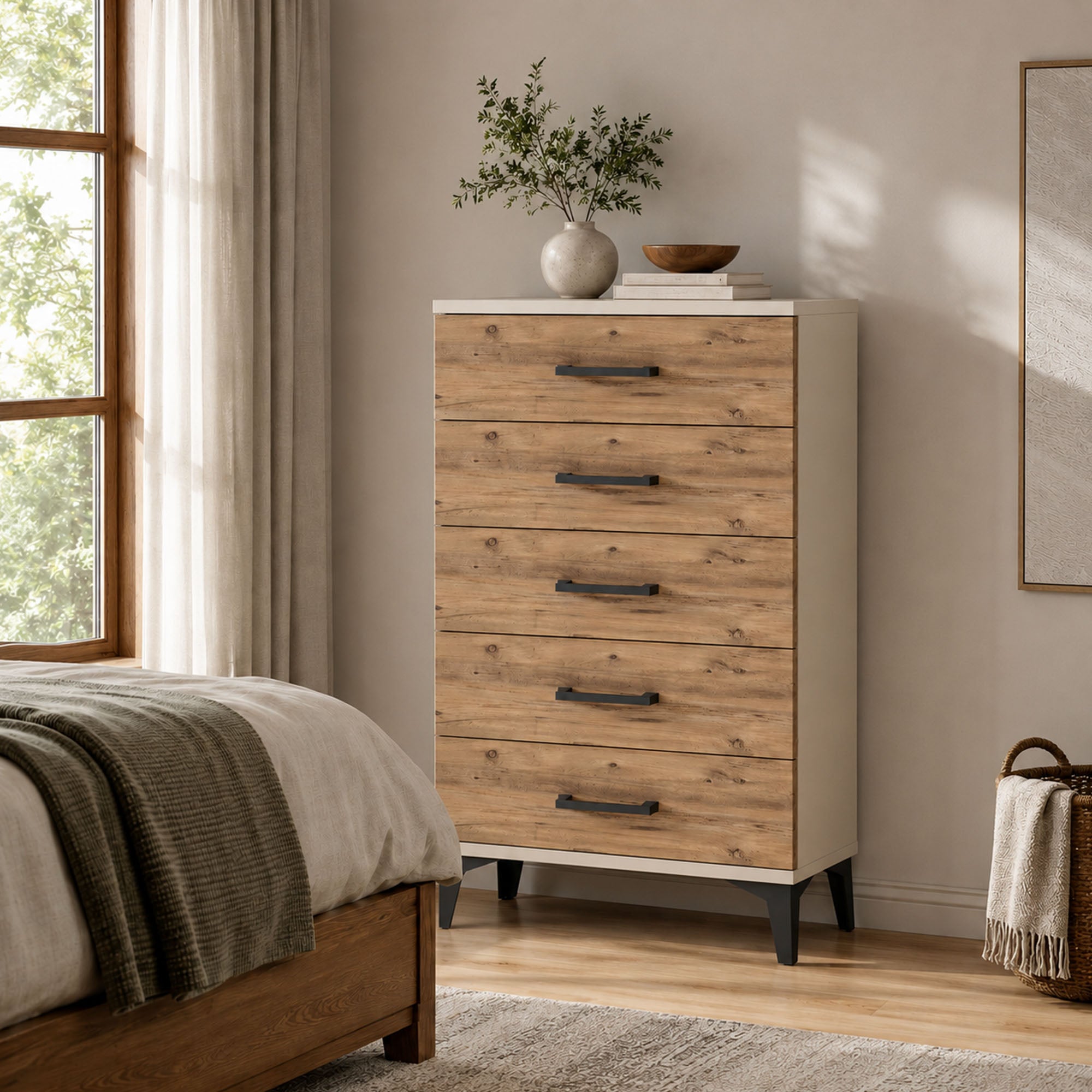 Arges Komodin 5 Çekmeceli 60x30x96 Aytaşı-Çam