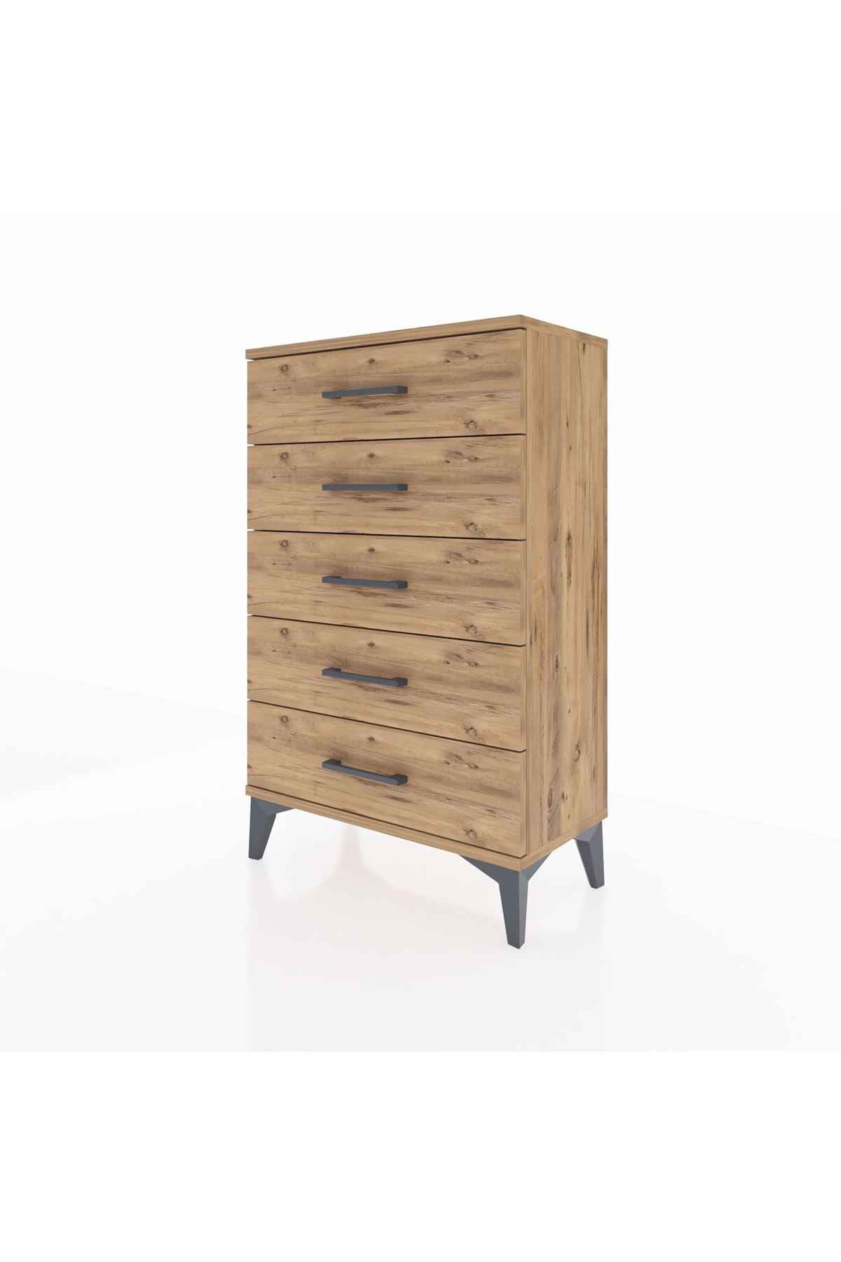 Arges Komodin 5 Çekmeceli 60x30x96 Çam-Çam